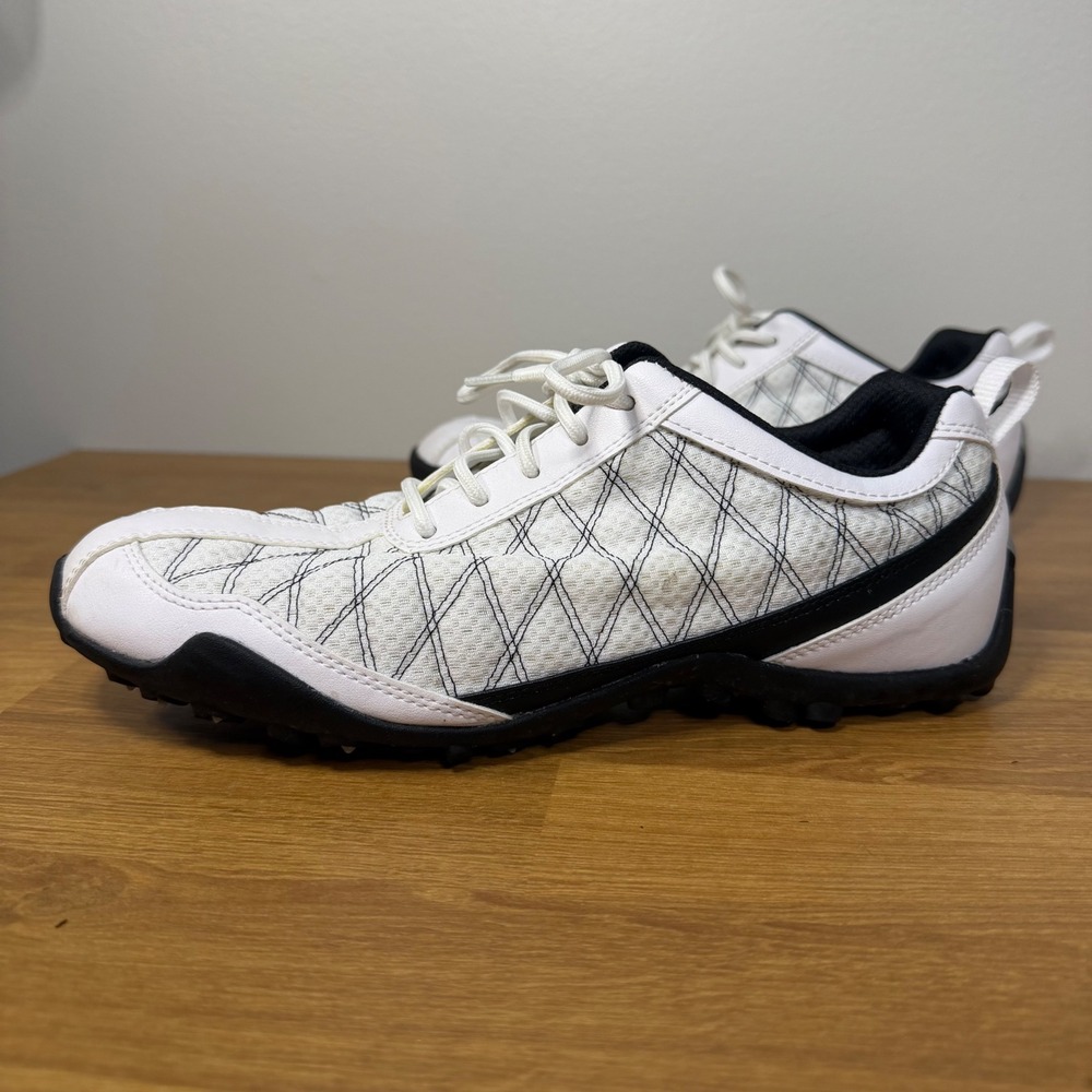 FootJoy SuperLites Mens 8.5 M White Black Spikeless Golf Shoes 98951